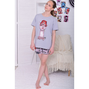 Пижама подростковая 12117а кулирка (р-ры: 38-48) серый