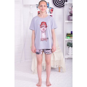 Пижама подростковая 12117а кулирка (р-ры: 38-48) серый