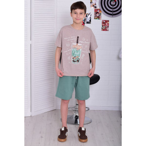 Костюм двойка подростковый 11074 футер 2-х нитка + кулирка (р-ры: 36-48) ментол