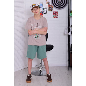 Костюм двойка подростковый 11074 футер 2-х нитка + кулирка (р-ры: 36-48) ментол