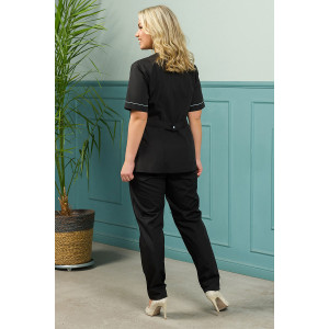 Костюм медицинский женский М-119-124(2) тиси (последний размер) черный с голубым 58