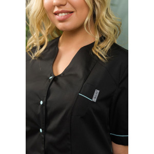 Костюм медицинский женский М-119-124(2) тиси (последний размер) черный с голубым 58