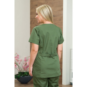 Костюм медицинский женский М-186-0316 тиси (последний размер) серо-зеленый 56