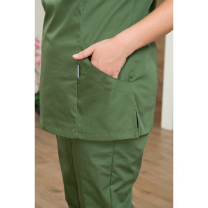 Костюм медицинский женский М-186-0316 тиси (последний размер) серо-зеленый 56