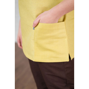 Костюм медицинский женский М-181-84/27 полулён (последний размер) лайм-шоколад 46