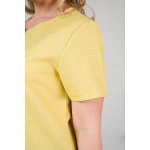 Костюм медицинский женский М-181-84/27 полулён (последний размер) лайм-шоколад 46