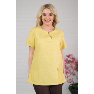 Костюм медицинский женский М-181-84/27 полулён (последний размер) лайм-шоколад 46