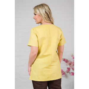 Костюм медицинский женский М-181-84/27 полулён (последний размер) лайм-шоколад 46