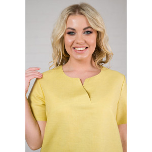 Костюм медицинский женский М-181-84/27 полулён (последний размер) лайм-шоколад 46