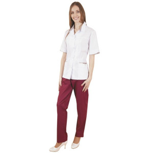 Медицинский костюм женский М-140 тиси (последний размер) бордо 48