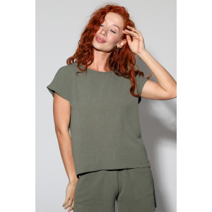 Футболка женская №2292 жатка (р-ры: 42-52) хаки