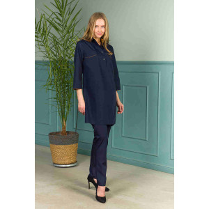 Туника медицинская женская М-245-63 тиси (последний размер) черника 44