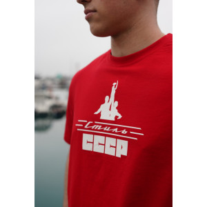 Костюм двойка мужской М-021КП "СССР" кулирка с лайкрой (р-ры: 46-60) красный