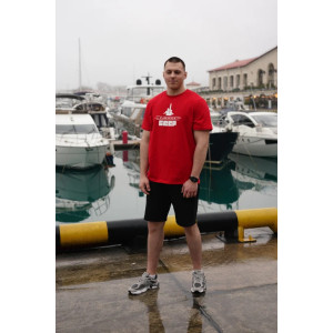 Костюм двойка мужской М-021КП "СССР" кулирка с лайкрой (р-ры: 46-60) красный