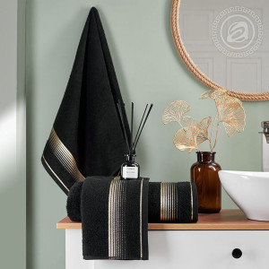 Полотенце махровое "Гармония" черный (последний размер) 50х90