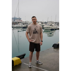 Костюм двойка мужской М-022КП "Победа" кулирка (р-ры: 46-60) бежевый