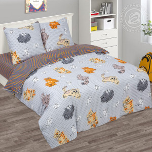 Постельное белье бязь "Котовасия" (последний размер) 1.5-сп.