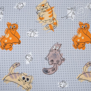 Постельное белье бязь "Котовасия" (последний размер) 1.5-сп.