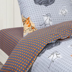 Постельное белье бязь "Котовасия" (последний размер) 1.5-сп.