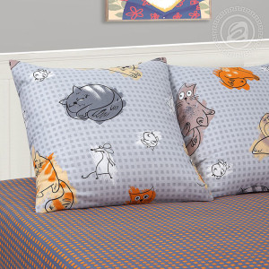 Постельное белье бязь "Котовасия" (последний размер) 1.5-сп.