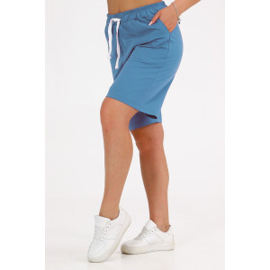 Шорты-бермуды женские ШФ-2219 футер (р-ры: 46-56) голубой