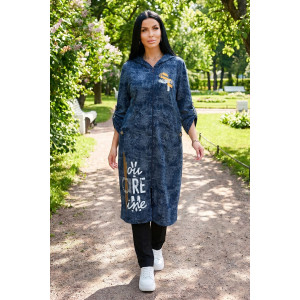 Кардиган женский "Бохо" КрФ-2329 футер (р-ры: 50-64) варенка индиго