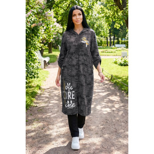 Кардиган женский "Бохо" КрФ-2329 футер (р-ры: 50-64) варенка черный