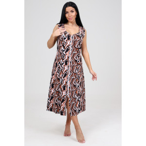 Сарафан женский СК-563 кулирка (р-ры: 48-62) корич.разводы