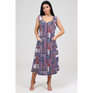 Сарафан женский СК-563 кулирка (р-ры: 48-62) этнический рисунок