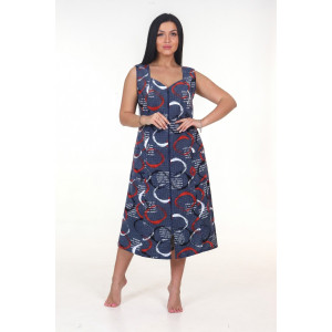 Сарафан женский СК-563 кулирка (р-ры: 48-62) овалы на микрокл.син