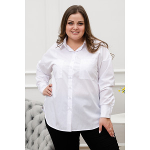 Блузка женская БЛ-10-401 поликоттон (р-ры: 42-52) белый