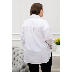 Блузка женская БЛ-10-401 поликоттон (р-ры: 42-52) белый