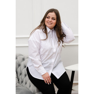 Блузка женская БЛ-10-401 поликоттон (р-ры: 42-52) белый