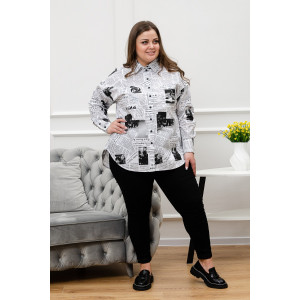 Блузка женская БЛ-10-401 поликоттон (р-ры: 42-52) газета