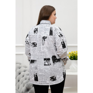 Блузка женская БЛ-10-401 поликоттон (р-ры: 42-52) газета