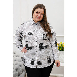 Блузка женская БЛ-10-401 поликоттон (р-ры: 42-52) газета