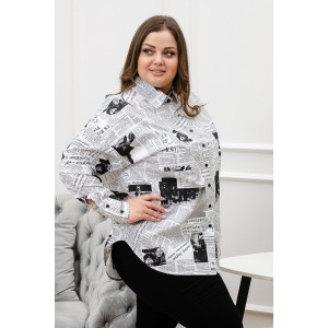 Блузка женская БЛ-10-401 поликоттон (р-ры: 42-52) газета