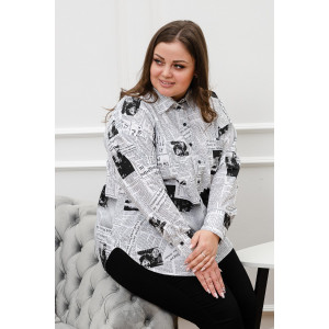 Блузка женская БЛ-10-401 поликоттон (р-ры: 42-52) газета