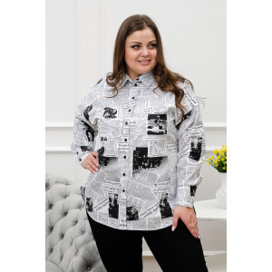 Блузка женская БЛ-10-401 поликоттон (р-ры: 42-52) газета