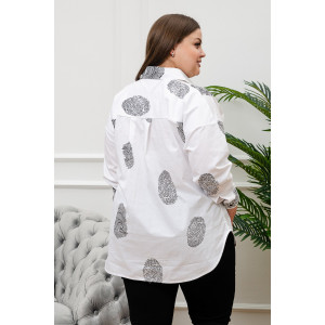Блузка женская БЛ-10-401 поликоттон (р-ры: 42-52) отпечатки пальцев
