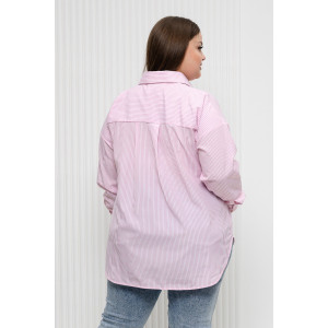 Блузка женская БЛ-10-401 поликоттон (р-ры: 42-52) полоска розовая широкая