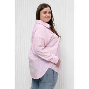 Блузка женская БЛ-10-401 поликоттон (р-ры: 42-52) полоска розовая широкая