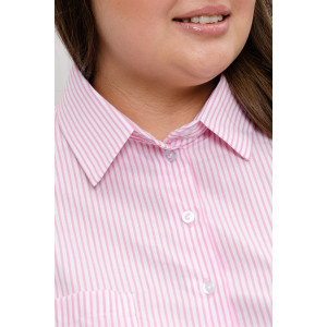 Блузка женская БЛ-10-401 поликоттон (р-ры: 42-52) полоска розовая широкая