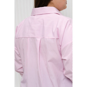 Блузка женская БЛ-10-401 поликоттон (р-ры: 42-52) полоска розовая широкая