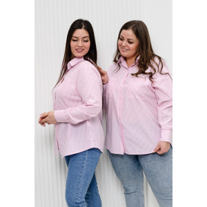 Блузка женская БЛ-10-401 поликоттон (р-ры: 42-52) полоска розовая широкая