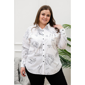 Блузка женская БЛ-10-401 поликоттон (р-ры: 42-52) силуэты