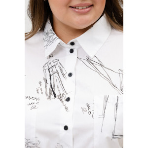 Блузка женская БЛ-10-401 поликоттон (р-ры: 42-52) силуэты