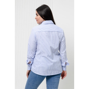 Блузка женская БЛ-10-402 поликоттон (р-ры: 42-52) полоска голубая узкая