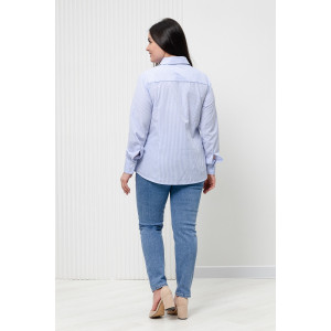Блузка женская БЛ-10-402 поликоттон (р-ры: 42-52) полоска голубая узкая