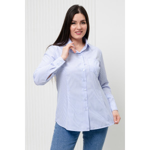 Блузка женская БЛ-10-402 поликоттон (р-ры: 42-52) полоска голубая узкая